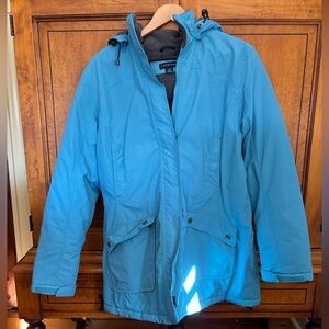 Lands' End Women's Teal Hooded Utility Jacket